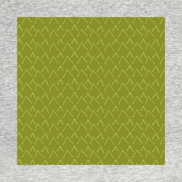 Olive Green Simple Mountain Pattern by greenoriginals